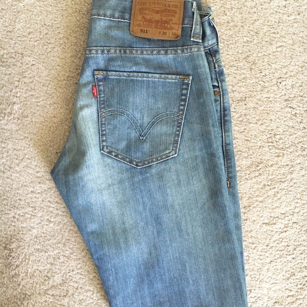 Mens Stonewash blue Levi’s 511 Skinny Jeans 30W30L